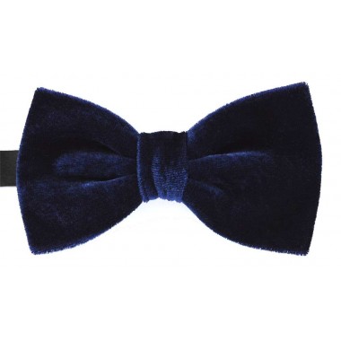 Papion din catifea de culoare bleumarin 